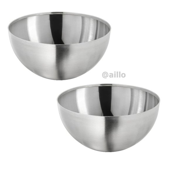 2 IKEA BLANDA BLANK Serving bowl, stainless steel, 5 " - Picture 1 of 15